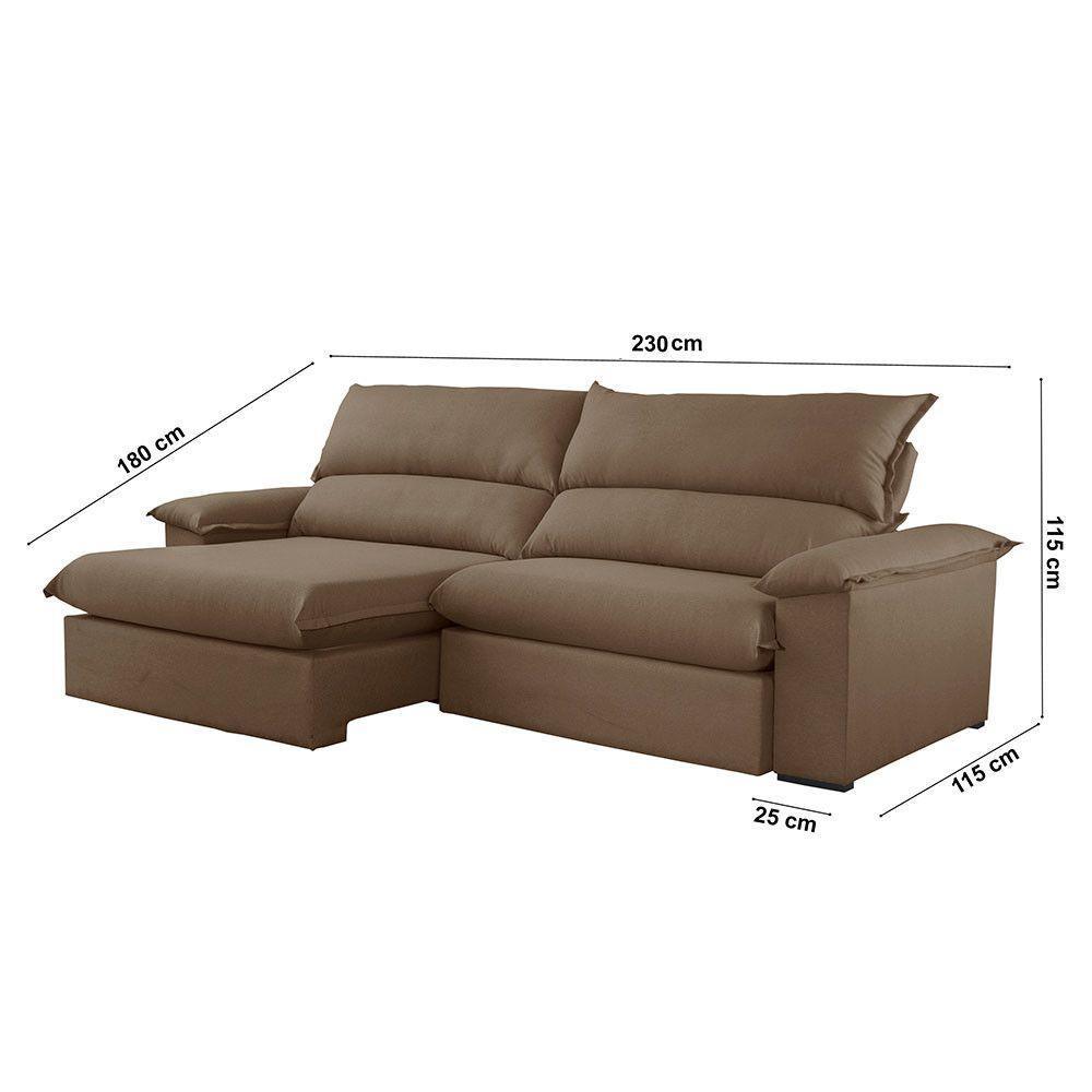 Sofá Filadélfia Veludo 02 Módulos 90cm B25cm Meu Sofá Online B016 Veludo Marrom - 5