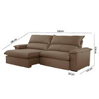 Sofá Filadélfia Veludo 02 Módulos 90cm B25cm Meu Sofá Online B016 Veludo Marrom - 6