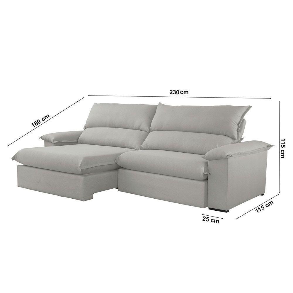 Sofá Filadélfia Veludo 02 Módulos 90cm B25cm Meu Sofá Online B026 Veludo Prata - 2