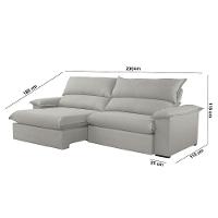 Sofá Filadélfia Veludo 02 Módulos 90cm B25cm Meu Sofá Online B026 Veludo Prata - 2