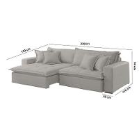 Sofá Zen Veludo 02 Módulos 90 Cm B25 Meu Sofá Online B026 Veludo Prata - 2