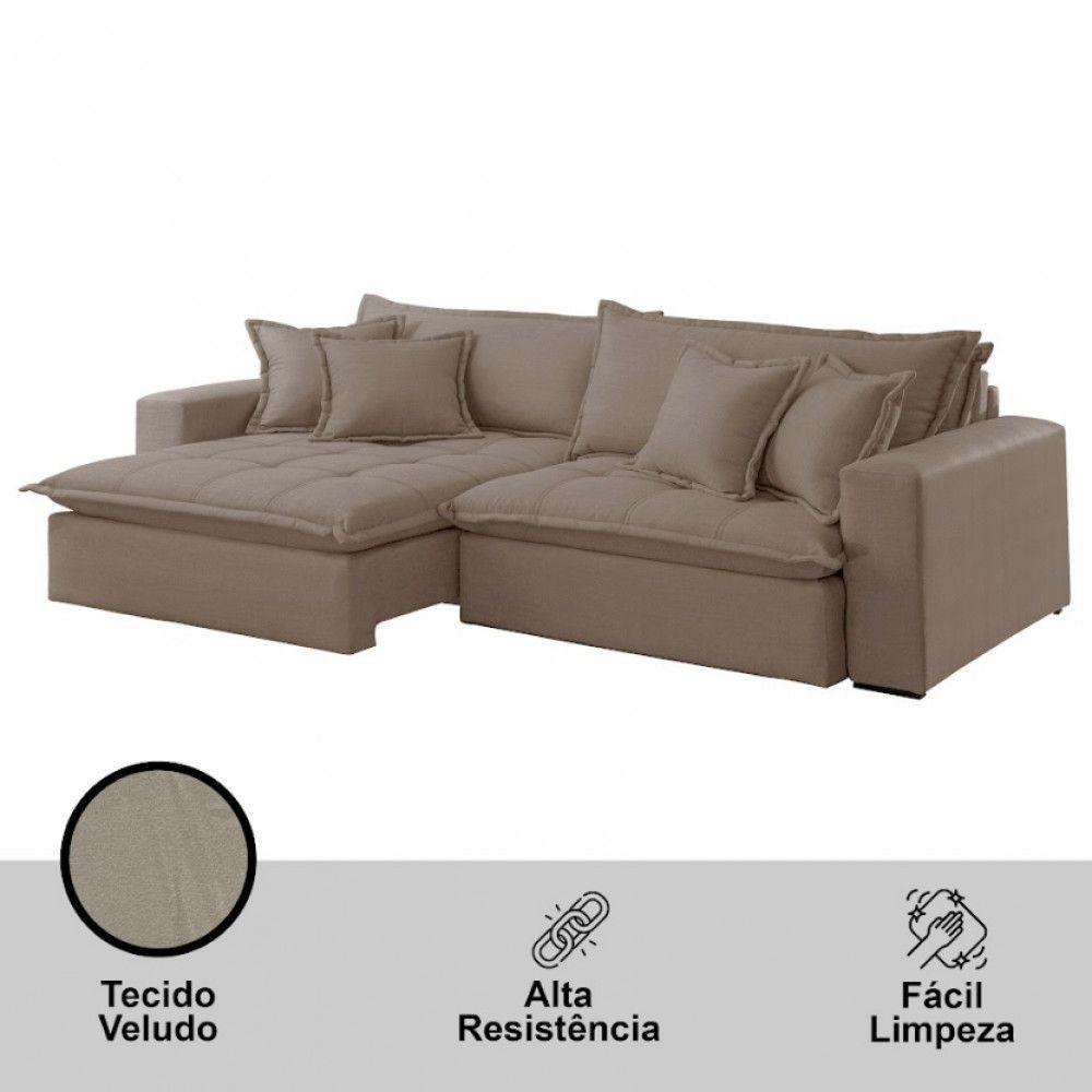 Sofá Zen Veludo 02 Módulos 120 Cm B25 Meu Sofá Online B002 Veludo Capuccino - 4