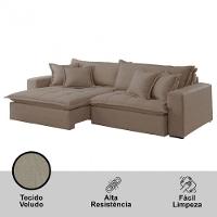 Sofá Zen Veludo 02 Módulos 120 Cm B25 Meu Sofá Online B002 Veludo Capuccino