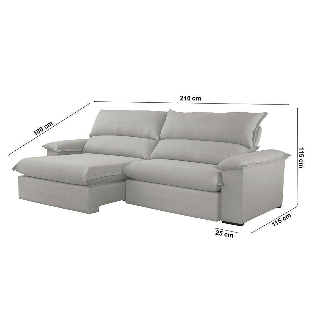 Sofá Filadélfia Veludo 02 Módulos 80cm B25cm Meu Sofá Online B026 Veludo Prata - 2