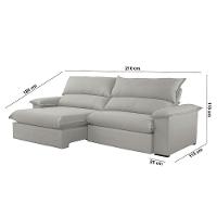 Sofá Filadélfia Veludo 02 Módulos 80cm B25cm Meu Sofá Online B026 Veludo Prata - 2