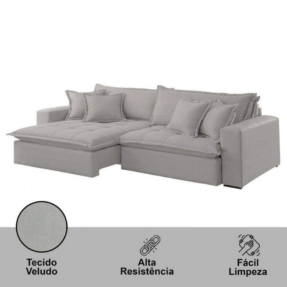 Sofá Zen Veludo 02 Módulos 100 Cm B25 Meu Sofá Online B026 Veludo Prata - 4