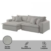 Sofá Zen Veludo 02 Módulos 100 Cm B25 Meu Sofá Online B026 Veludo Prata