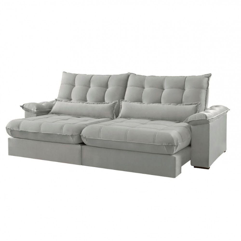 Sofá Classic Veludo 02 Módulos 80 Cm B25 Meu Sofá Online B026 Veludo Prata - 6