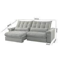 Sofá Classic Veludo 02 Módulos 80 Cm B25 Meu Sofá Online B026 Veludo Prata - 2