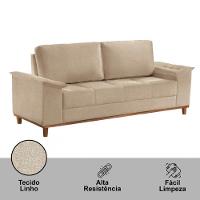 Sofá Ravena Linho 03 Lugares D28 Meu Sofá Online A226 Linho Bege - 5