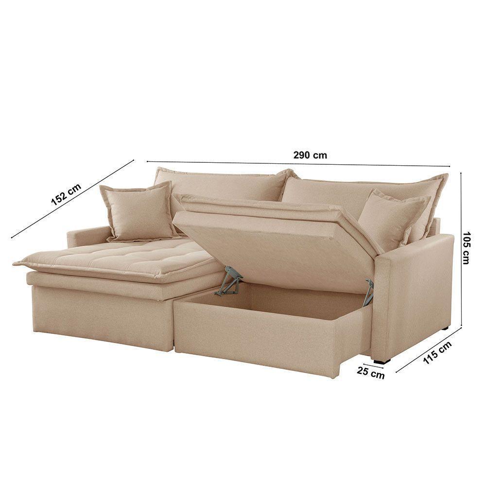Sofá Elegance Linho 02 Módulos 120 Cm B25 Cm Meu Sofá Online A226 Linho Bege - 4