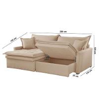 Sofá Elegance Linho 02 Módulos 120 Cm B25 Cm Meu Sofá Online A226 Linho Bege