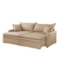 Sofá Elegance Linho 02 Módulos 120 Cm B25 Cm Meu Sofá Online A226 Linho Bege - 6
