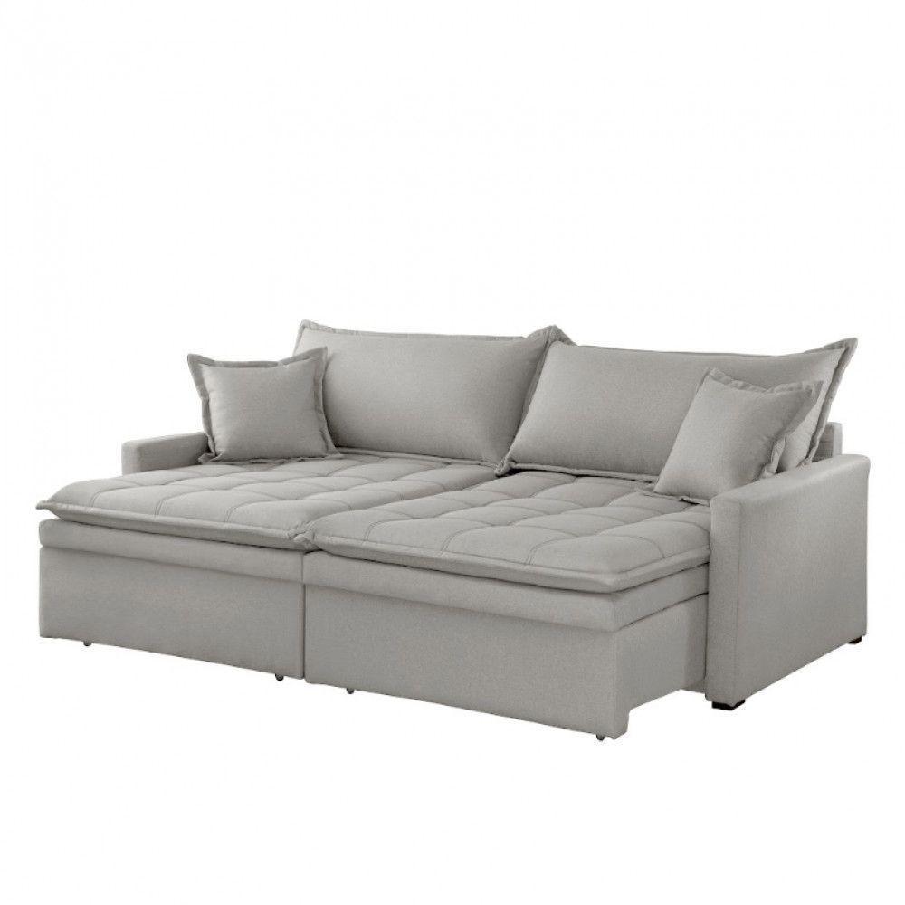 Sofá Elegance Linho 02 Módulos 90 Cm B25 Cm Meu Sofá Online A230 Linho Cinza - 4