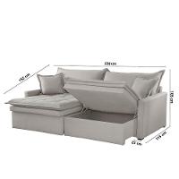 Sofá Elegance Linho 02 Módulos 90 Cm B25 Cm Meu Sofá Online A230 Linho Cinza - 2