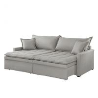 Sofá Elegance Linho 02 Módulos 90 Cm B25 Cm Meu Sofá Online A230 Linho Cinza