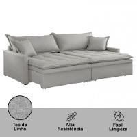 Sofá Elegance Linho 02 Módulos 90 Cm B25 Cm Meu Sofá Online A230 Linho Cinza - 7