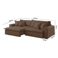 Sofá Zen Veludo 02 Módulos 80 Cm B25 Meu Sofá Online B016 Veludo Marrom - 2