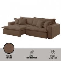 Sofá Zen Veludo 02 Módulos 80 Cm B25 Meu Sofá Online B016 Veludo Marrom