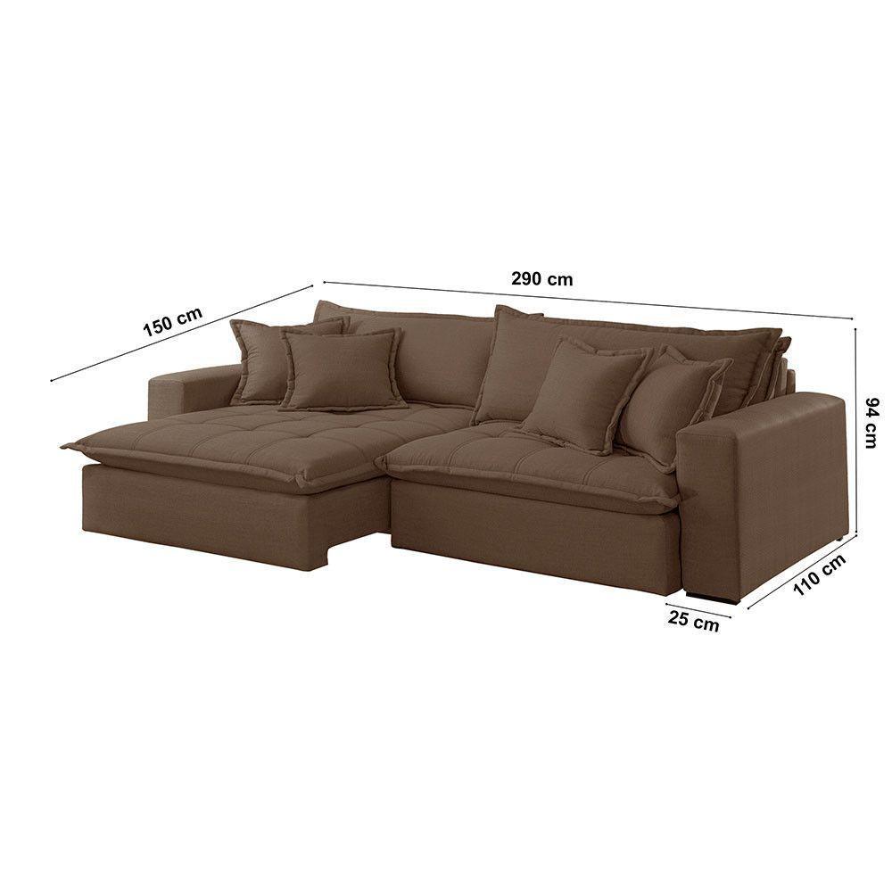 Sofá Zen Veludo 02 Módulos 120 Cm B25 Meu Sofá Online B016 Veludo Marrom - 2