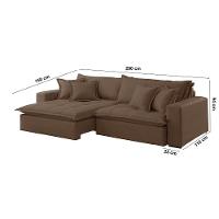 Sofá Zen Veludo 02 Módulos 120 Cm B25 Meu Sofá Online B016 Veludo Marrom - 2