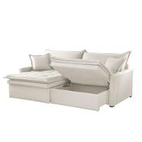 Sofá Elegance Linho 02 Módulos 90 Cm B25 Cm Meu Sofá Online A302 Linho Branco - 5