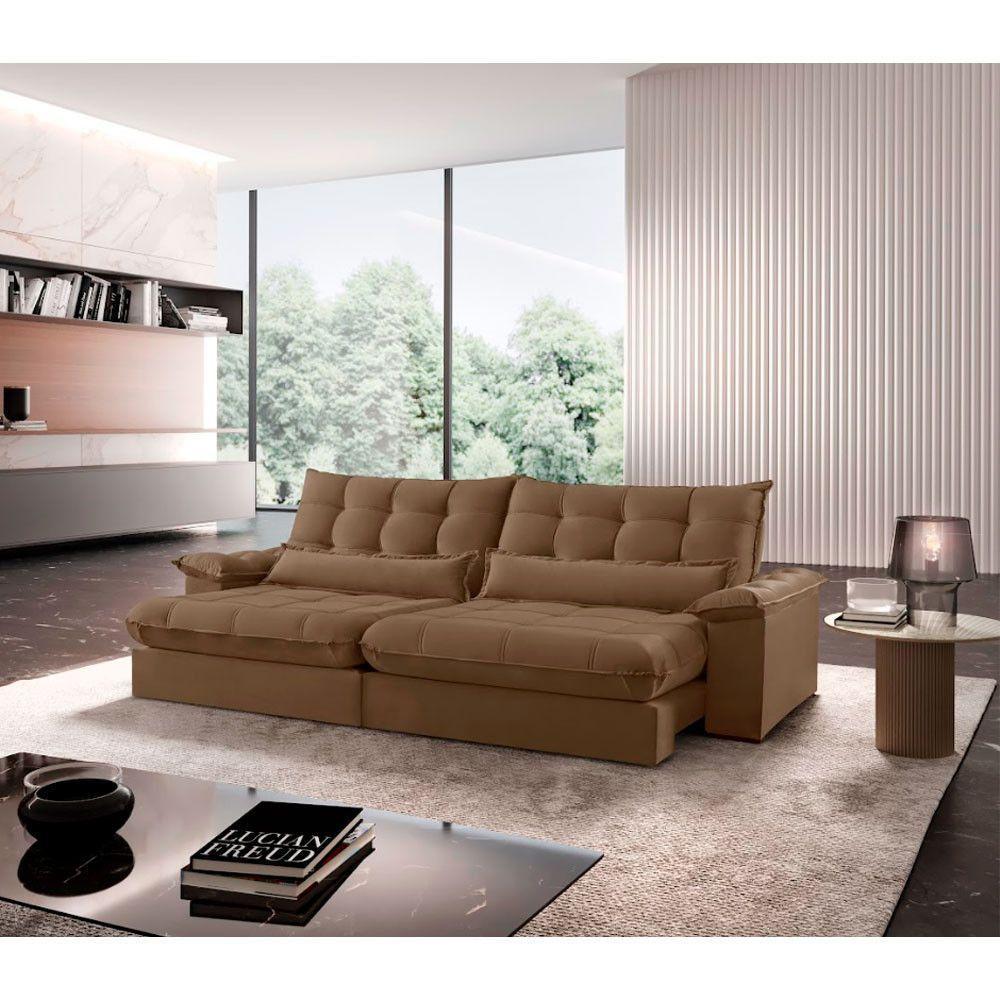 Sofá Classic Veludo 02 Módulos 100 Cm B25 Meu Sofá Online B016 Veludo Marrom - 1
