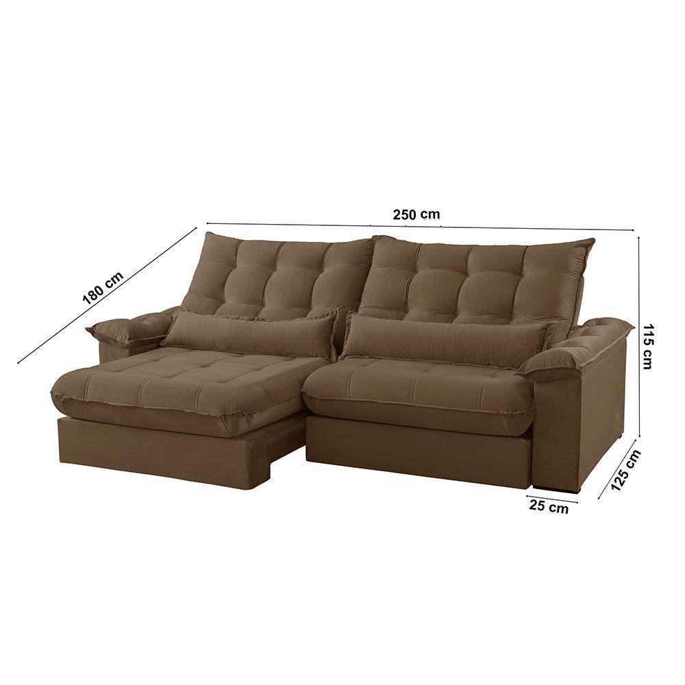 Sofá Classic Veludo 02 Módulos 100 Cm B25 Meu Sofá Online B016 Veludo Marrom - 2