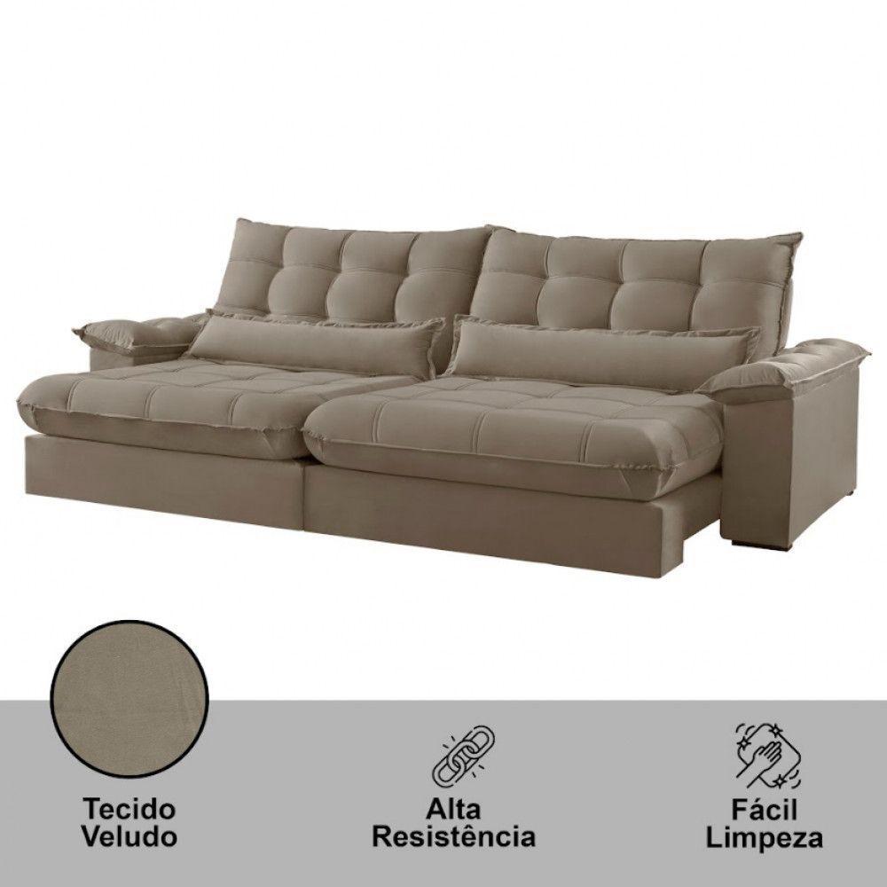 Sofá Classic Veludo 02 Módulos 100 Cm B25 Meu Sofá Online B002 Veludo Capuccino - 4