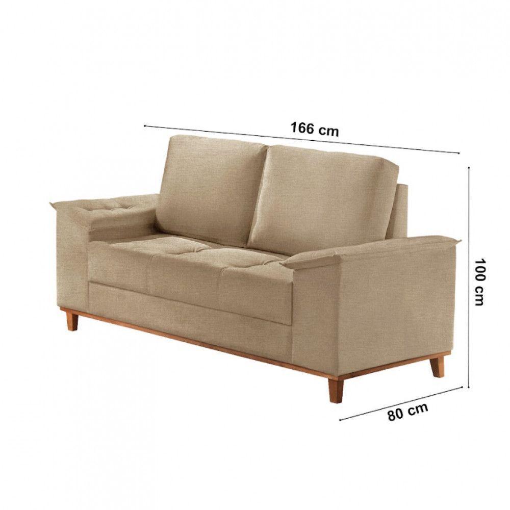 Sofá Ravena Linho 02 Lugares D28 Meu Sofá Online A226 Linho Bege - 2