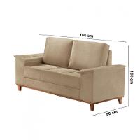 Sofá Ravena Linho 02 Lugares D28 Meu Sofá Online A226 Linho Bege - 2