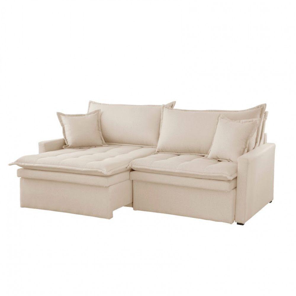 Sofá Elegance Linho 02 Módulos 120 Cm B25 Cm Meu Sofá Online A294 Linho Creme - 7