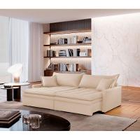 Sofá Elegance Linho 02 Módulos 120 Cm B25 Cm Meu Sofá Online A294 Linho Creme - 1