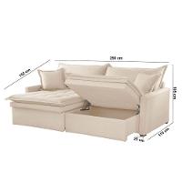 Sofá Elegance Linho 02 Módulos 120 Cm B25 Cm Meu Sofá Online A294 Linho Creme