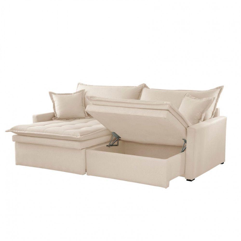 Sofá Elegance Linho 02 Módulos 90 Cm B25 Cm Meu Sofá Online A294 Linho Creme - 5