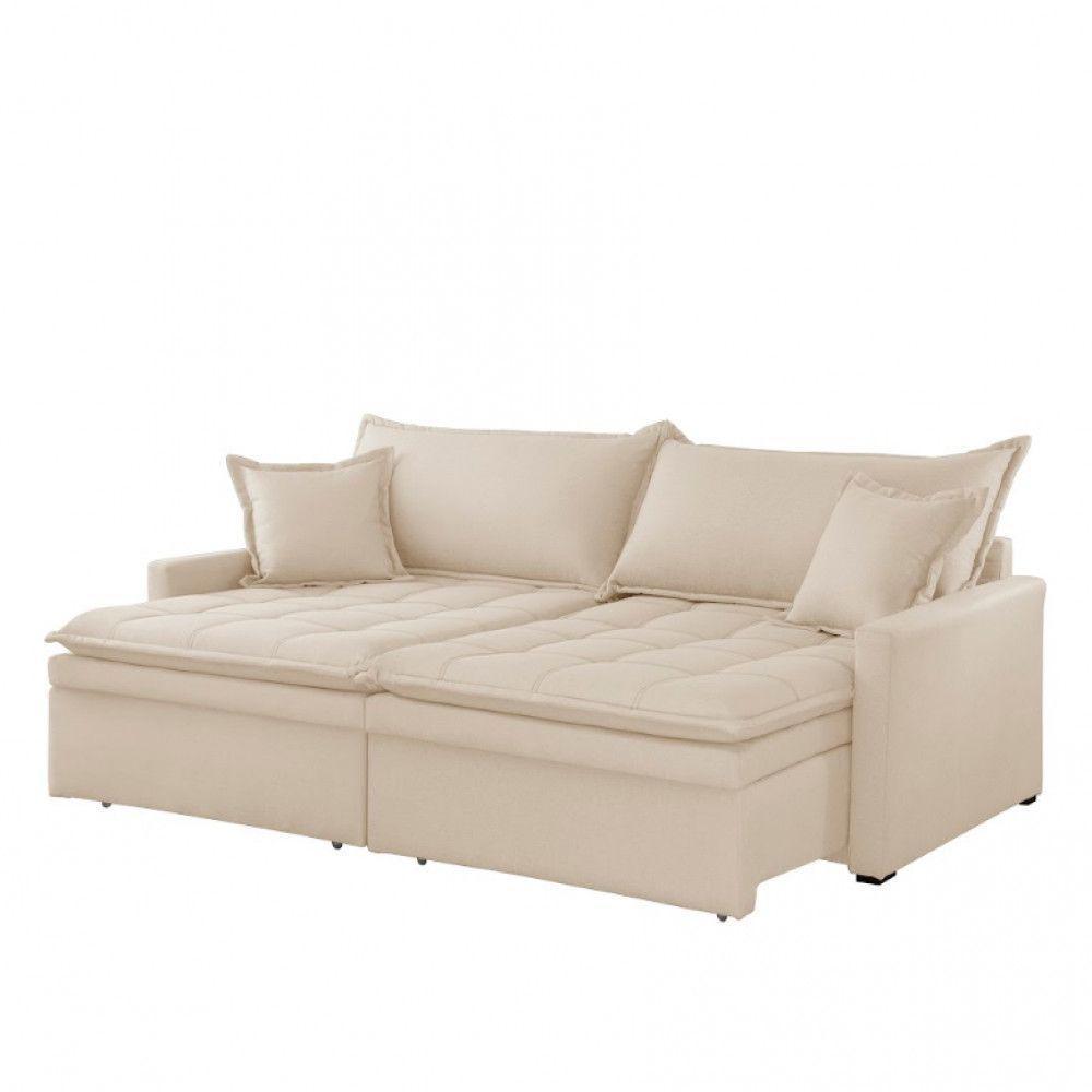 Sofá Elegance Linho 02 Módulos 90 Cm B25 Cm Meu Sofá Online A294 Linho Creme - 6