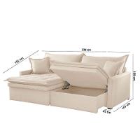 Sofá Elegance Linho 02 Módulos 90 Cm B25 Cm Meu Sofá Online A294 Linho Creme