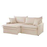 Sofá Elegance Linho 02 Módulos 90 Cm B25 Cm Meu Sofá Online A294 Linho Creme - 7