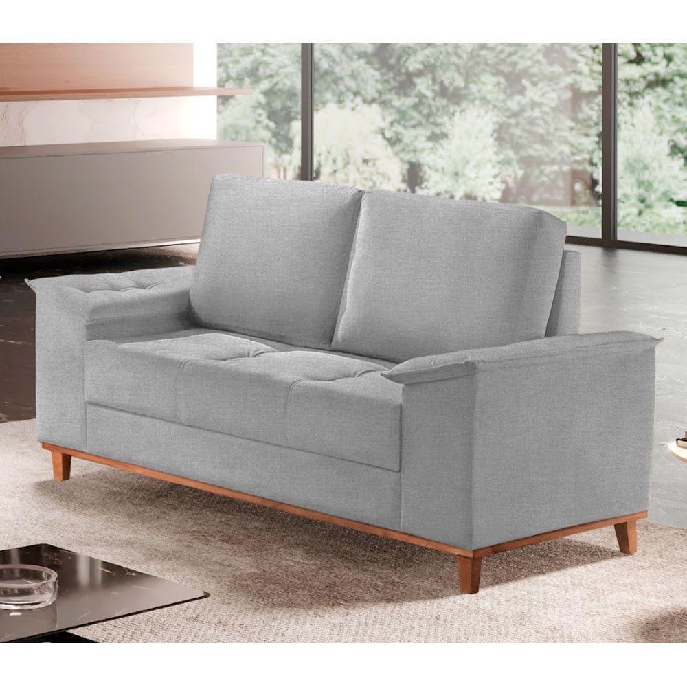 Sofá Ravena Linho 02 Lugares D28 Meu Sofá Online A230 Linho Cinza - 1