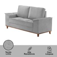 Sofá Ravena Linho 02 Lugares D28 Meu Sofá Online A230 Linho Cinza - 2