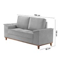 Sofá Ravena Linho 02 Lugares D28 Meu Sofá Online A230 Linho Cinza
