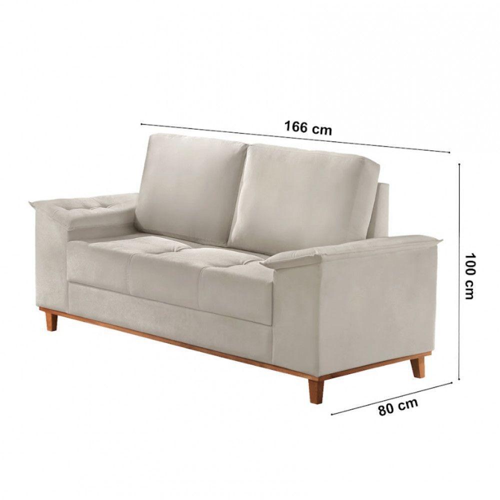 Sofá Ravena Linho 02 Lugares D28 Meu Sofá Online A302 Linho Branco - 2