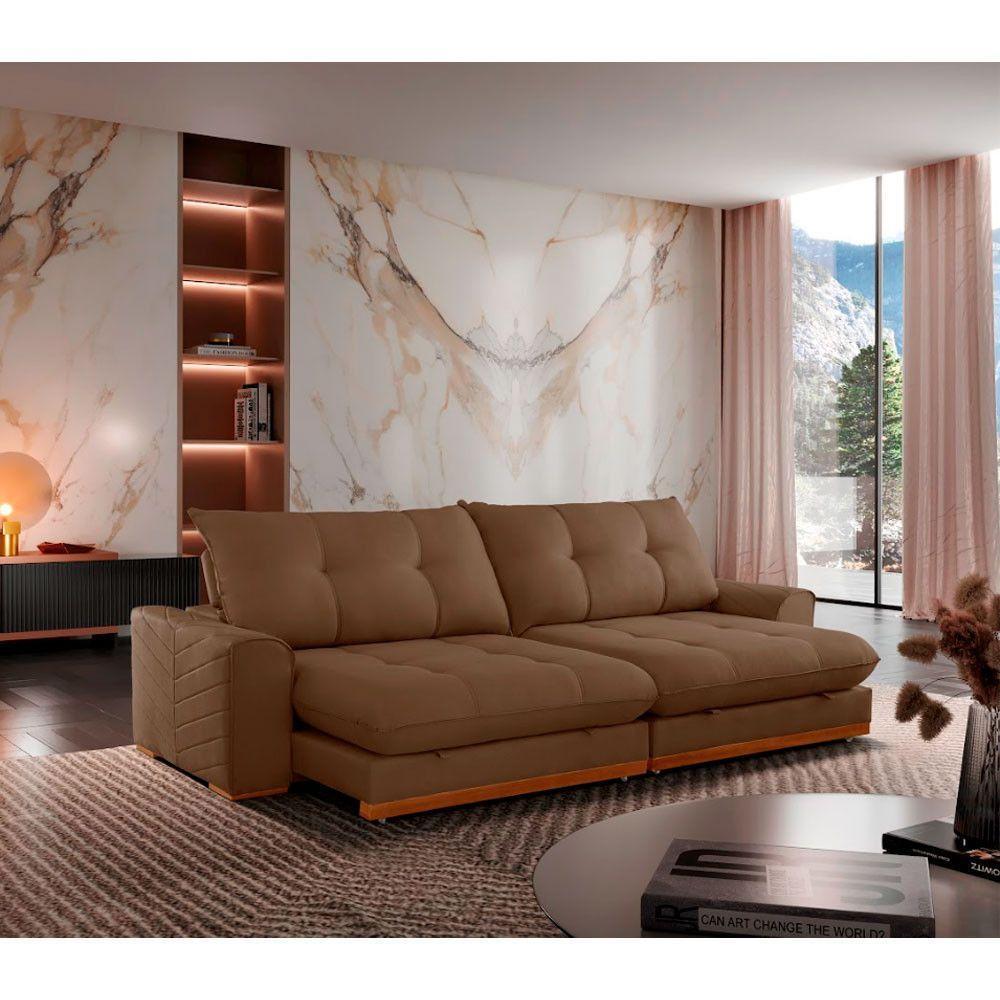 Sofá Argo Veludo 02 Módulos 100 Cm B25cm Meu Sofá Online B016 Veludo Marrom - 1