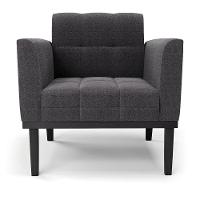 Poltrona Para Sala Base Madeira Fixa Preto Elisa Bouclê Grafite D03 - D'rossi - 3