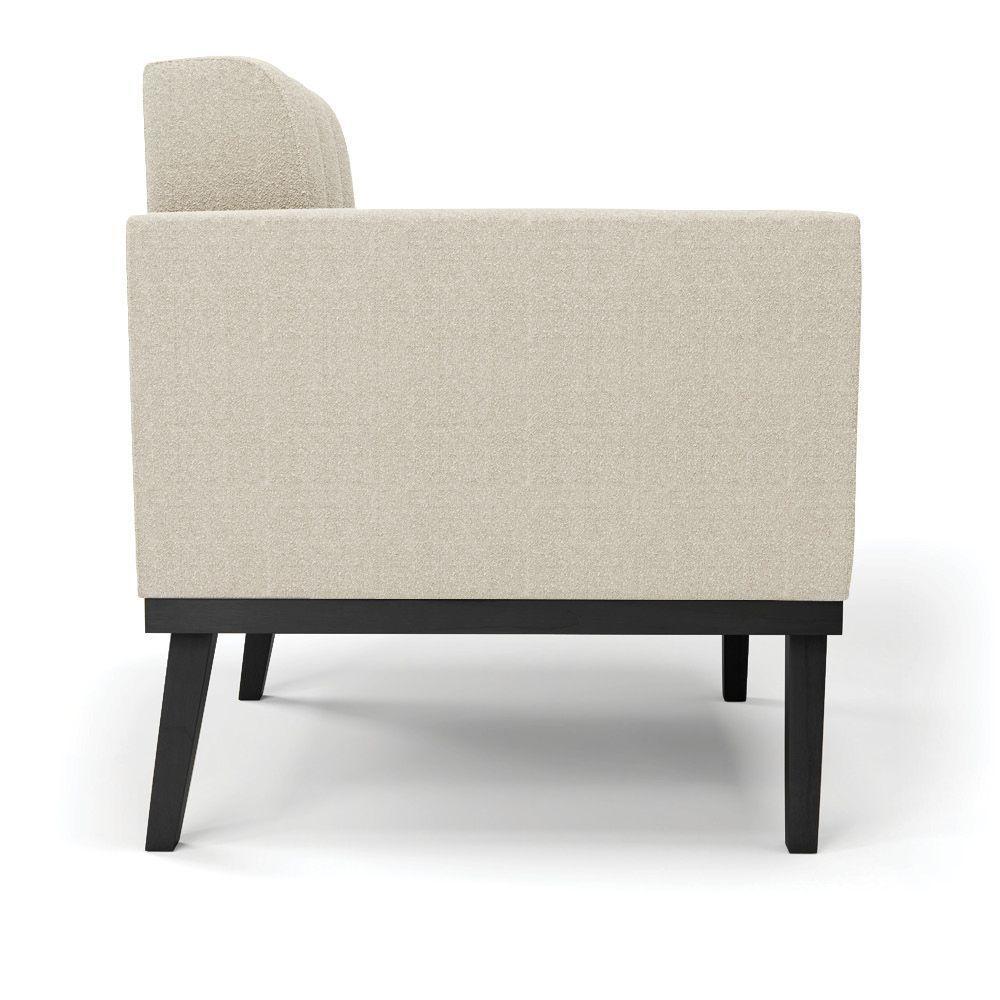 Poltrona Para Sala Base Madeira Fixa Preto Elisa Bouclê Bege D03 - D'rossi - 2