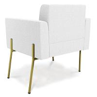 Poltrona Sala De Estar Pé De Ferro Dourado Elisa Bouclê Off White D03 - D'rossi - 2