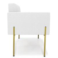 Poltrona Sala De Estar Pé De Ferro Dourado Elisa Bouclê Off White D03 - D'rossi - 3