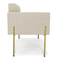 Poltrona Sala De Estar Pé De Ferro Dourado Elisa Bouclê D03 - D'rossi Cor Bege - 3