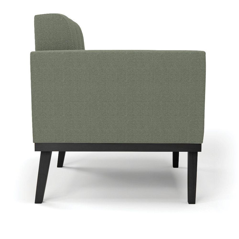 Poltrona Para Sala Base Madeira Fixa Preto Elisa Bouclê D03 - D'rossi Cor Menta - 2