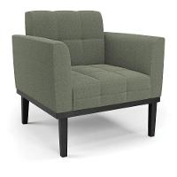 Poltrona Para Sala Base Madeira Fixa Preto Elisa Bouclê D03 - D'rossi Cor Menta - 1